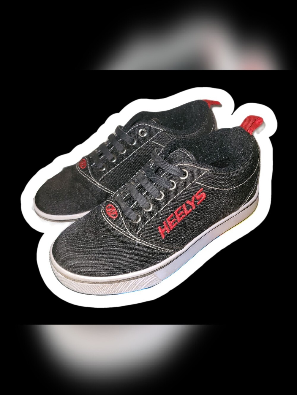 Heelys Black Canvas Skate Shoes with Red Logo Accents